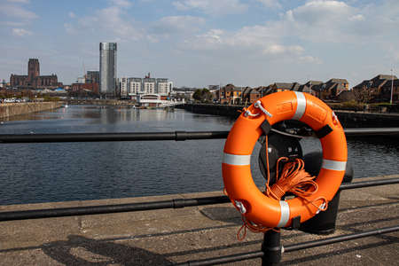 Liverpool, UK. March 21, 2022. Architecture of the city. Beautiful landscape on the River Merseyのeditorial素材