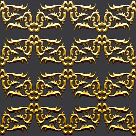 Luxurious 3D background with golden pattern for use on happy birthday cards, wedding invitations....