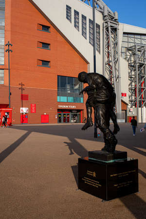 Liverpool, England - March 23, 2022. View of the Anfield stadium in Liverpool, Englandのeditorial素材
