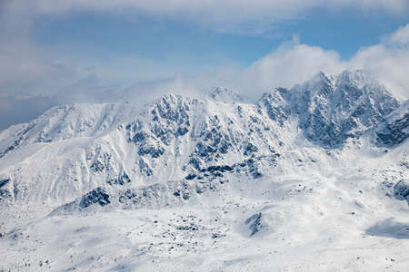 View of the snow-covered Polish mountains. Zakopane Poland, April 21, 2022の写真素材