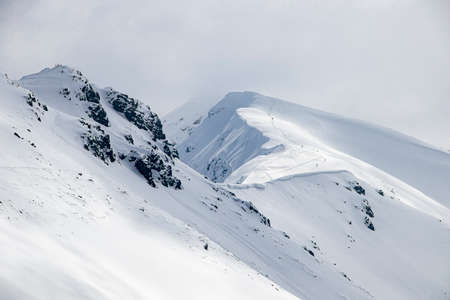View of the snow-covered Polish mountains. Zakopane Poland, April 21, 2022