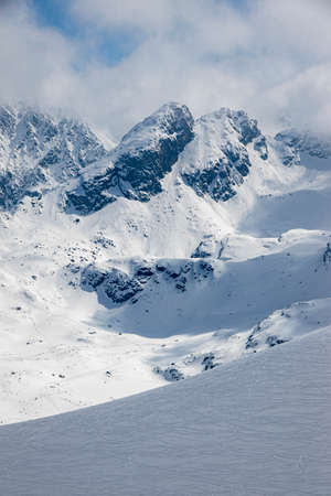 View of the snow-covered Polish mountains. Zakopane Poland, April 21, 2022