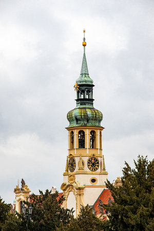 Prague Czech Republic April 25, 2022. Architecture of the city. Church.
