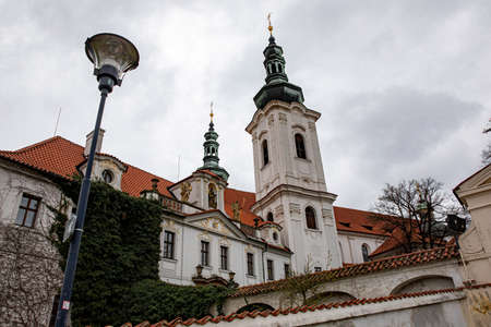 Prague Czech Republic April 25, 2022. Architecture of the city. Church.のeditorial素材
