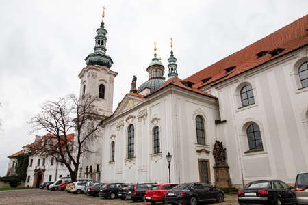 Prague Czech Republic April 25, 2022. Architecture of the city. Church.のeditorial素材