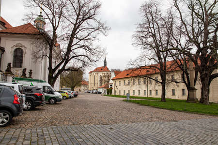 Prague Czech Republic April 25, 2022. Architecture of the city. Church.のeditorial素材