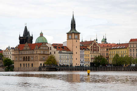 Prague Czech Republic April 26, 2022. Architecture of the city. Panorama of the city on the Weltawa River.のeditorial素材