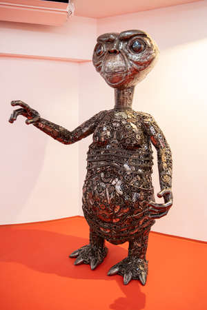 Prague Czech Republic April 25, 2022 Gallery of Steel Figures. Exhibits.のeditorial素材