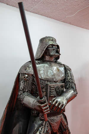 Prague Czech Republic April 25, 2022 Gallery of Steel Figures. Exhibits.