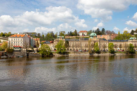 Prague Czech Republic April 25, 2022. Architecture of the city. Landscape on the Vltava River.のeditorial素材