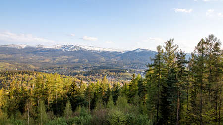 Szklarska Poreba Poland. May 8, 2022 Beautiful landscape in the Polish mountains.