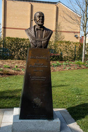 Liverpool, England - March 23, 2022. Liverpool Anfield Stadium, England. Statue of John Houlding Founder of Liverpool Football Club.のeditorial素材