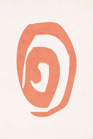 Printable minimalist illustration. Abstract shapes. Modern Art. Aesthetic interior design.の写真素材