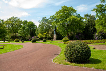 A beautiful spring landscaper in an English park in Wolverhamptonの写真素材