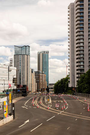 June 12, 2022 Birmingham West Midlands Great Britain. Architecture of the city.のeditorial素材