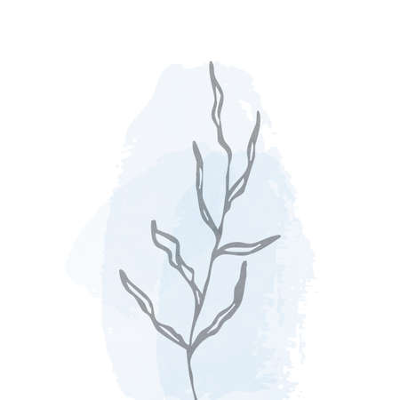 Printable trendy botanical card. Use for cover, wallpaper, wall art.の写真素材