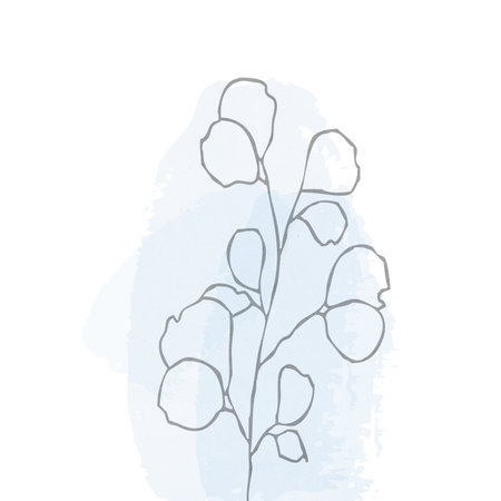 Printable trendy botanical card. Use for cover, wallpaper, wall art.の写真素材