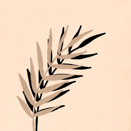 Printable trendy botanical card. Use for cover, wallpaper, wall art. Brown color.の写真素材