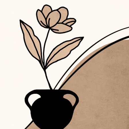 Printable trendy botanical card. Use for cover, wallpaper, wall art. Brown color.の写真素材