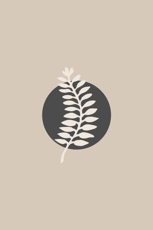 Printable trendy botanical card. Use for cover, wallpaper, wall art.の写真素材