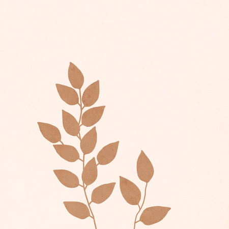 Printable trendy botanical card. Use for cover, wallpaper, wall art. Brown color.の写真素材