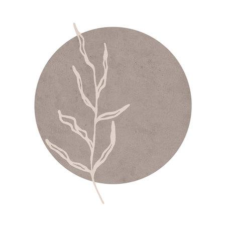 Printable trendy botanical card. Use for cover, wallpaper, wall art. Brown color.の写真素材