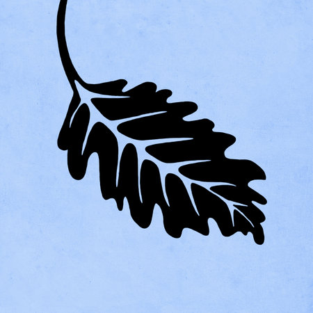 Contemporary art poster. Botanical pattern for print, cover, wallpaper, minimalist and natural wall art. Blue color. Vintage grunge old.の写真素材