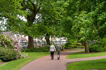 May 13, 2022 Wolverhampton England. A beautiful spring landscape in an English park.のeditorial素材