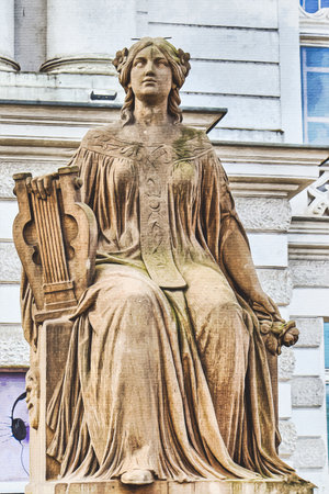 Watercolor painting on canvas. Torun Poland Europe. travel illustration.の写真素材