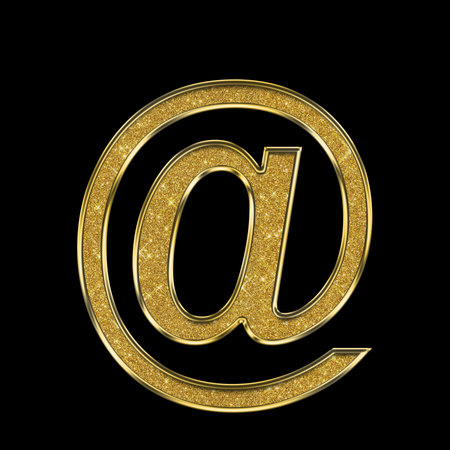 Gold 3D icon on dark background. 3D Renderingの写真素材