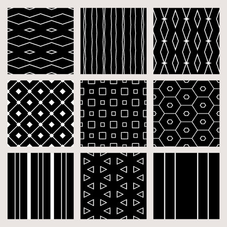 Collection of seamless patterns. Design for paper, cover, fabric, home decor. Pattern for dresses, shirts.のイラスト素材