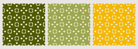 Set of 3 modern seamless fabric pattern, abstract print on carpet, floor, weaving pattern.