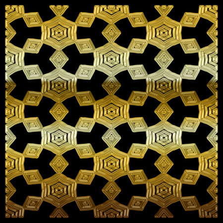 Luxurious 3D background with oriental pattern for use on Happy Birthday cards, wedding invitations. interior design. 3D renderingの写真素材