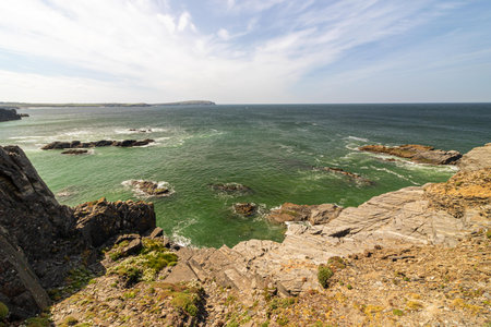 Landscape by the sea.Sunny day blue sky in Padstow Cornwall England United Kingdom Europe.