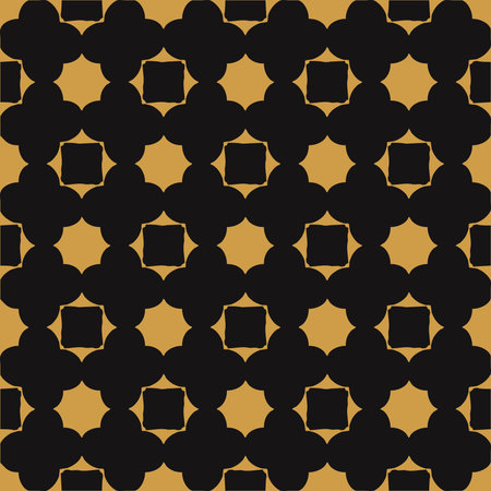 Seamless golden pattern in Art Deco style on a dark background. Design for paper, cover, fabric,...