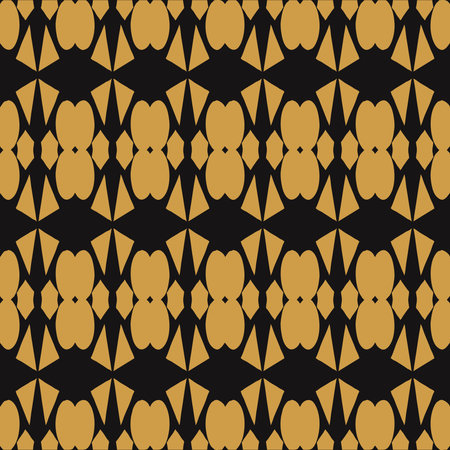 Seamless golden pattern in Art Deco style on a dark background. Design for paper, cover, fabric,...