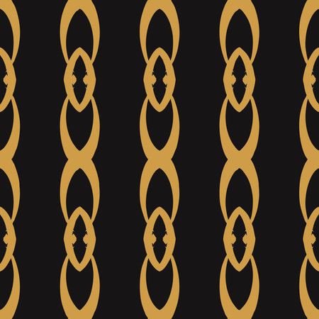 Seamless golden pattern in Art Deco style on a dark background. Design for paper, cover, fabric, home decor.の写真素材