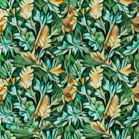 watercolor painting. Botanical pattern inspired by the work of Morris.の写真素材