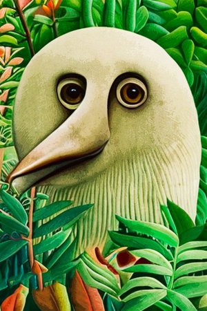 Watercolor painting on canvas. Printable botanical illustration, fabric pattern, for use in graphics. The bird in the illustration.の写真素材