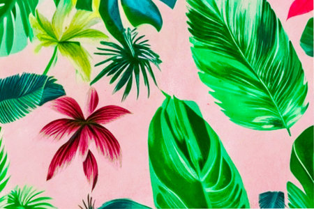 watercolor painting. Printable botanical illustration, fabric pattern, for use in graphic arts.の写真素材