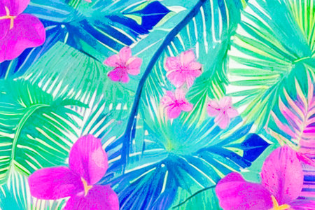 watercolor painting. Printable botanical illustration, fabric pattern, for use in graphic arts.の写真素材