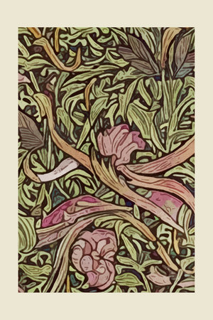 Botanical poster inspired by the work of Morris