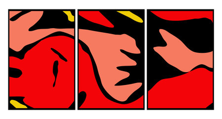 Set of 3 abstract illustrations for printing, pattern for covers, to be used in graphics.の写真素材