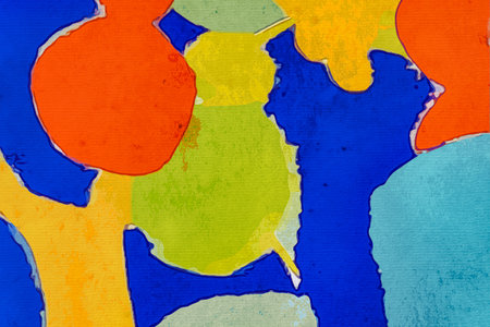 Watercolor painting on canvas. Abstract illustration for print, fabric pattern, for use in graphics.の写真素材