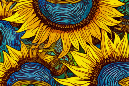 Watercolor painting on canvas. Illustration inspired by the works of Van Gogh. Generated by Aiの素材