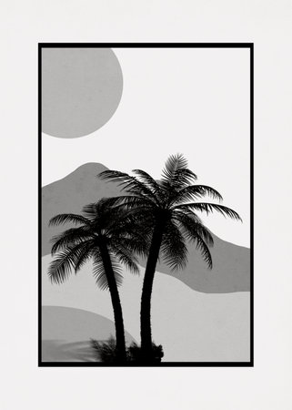 Printable minimalist illustration. Cover design, brochures. landscapeの写真素材