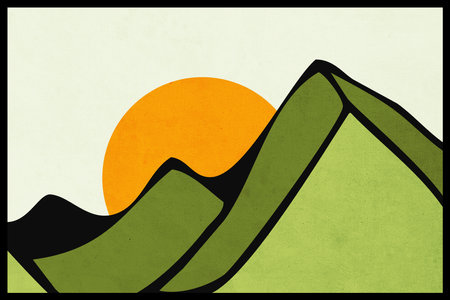 Minimalist illustration for print , for the cover . landscapeの写真素材