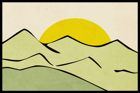 Minimalist illustration for print , for the cover . landscapeの写真素材