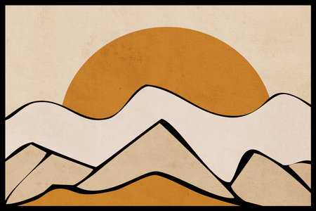 Minimalist illustration for print , for the cover . landscapeの写真素材