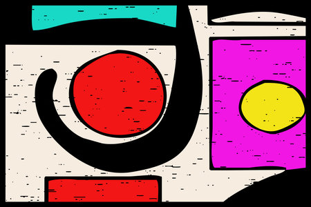 Printable minimalist illustration. Bauhaus geometric background design, abstract cover templates. Not generated by Aiの写真素材